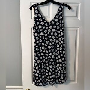 Old Navy Navy Blue Dress with White Floral Design